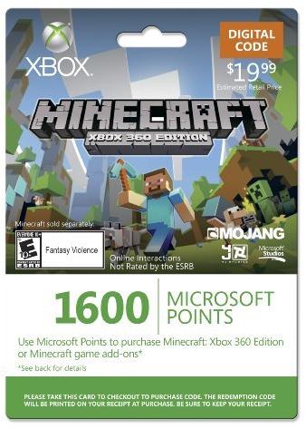 Buy Gift Card: Xbox Live for Minecraft Edition
