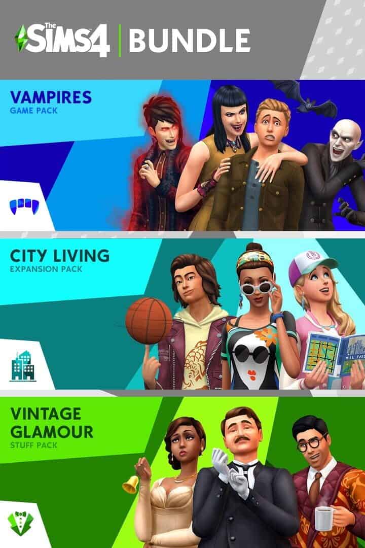 The Sims 4: City Living Plus Vampires Plus Vintage Glamour Stuff Bundle