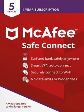 Buy Software: McAfee Safe Connect VPN PC